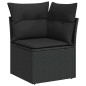 vidaXL 5tlg. Garten-Sofagarnitur mit Kissen Schwarz Poly Rattan Akazie vidaXL 5tlg. Garten-Sofagarnitur mit Kissen Schwarz Poly Rattan Akazie