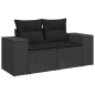 vidaXL 5tlg. Garten-Sofagarnitur mit Kissen Schwarz Poly Rattan Akazie vidaXL 5tlg. Garten-Sofagarnitur mit Kissen Schwarz Poly Rattan Akazie