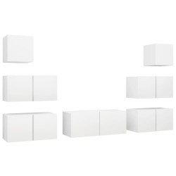7-tlg. TV-Schrank-Set Weiß Holzwerkstoff