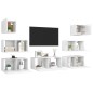 7-tlg. TV-Schrank-Set Weiß Holzwerkstoff 7-tlg. TV-Schrank-Set Weiß Holzwerkstoff