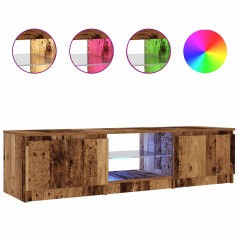 vidaXL TV-Schrank mit LED-Leuchten Altholz-Optik 140x40x35,5 cm