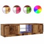 vidaXL TV-Schrank mit LED-Leuchten Altholz-Optik 140x40x35,5 cm vidaXL TV-Schrank mit LED-Leuchten Altholz-Optik 140x40x35,5 cm