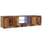 vidaXL TV-Schrank mit LED-Leuchten Altholz-Optik 140x40x35,5 cm vidaXL TV-Schrank mit LED-Leuchten Altholz-Optik 140x40x35,5 cm