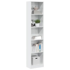 vidaXL Bücherregal Hochglanz-Weiß 40x24x176 cm Holzwerkstoff