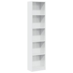 vidaXL Bücherregal Hochglanz-Weiß 40x24x176 cm Holzwerkstoff
