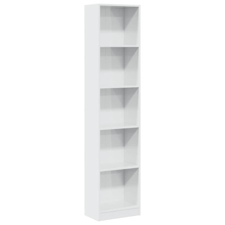 vidaXL Bücherregal Hochglanz-Weiß 40x24x176 cm Holzwerkstoff