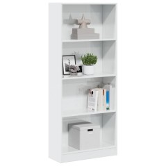 vidaXL Bücherregal Hochglanz-Weiß 60x24x143 cm Holzwerkstoff