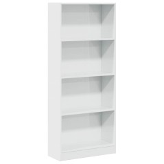 vidaXL Bücherregal Hochglanz-Weiß 60x24x143 cm Holzwerkstoff