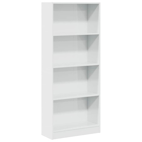 vidaXL Bücherregal Hochglanz-Weiß 60x24x143 cm Holzwerkstoff