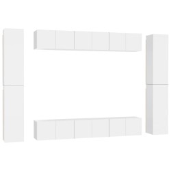 vidaXL 10-tlg. TV-Schrank-Set Weiß Holzwerkstoff