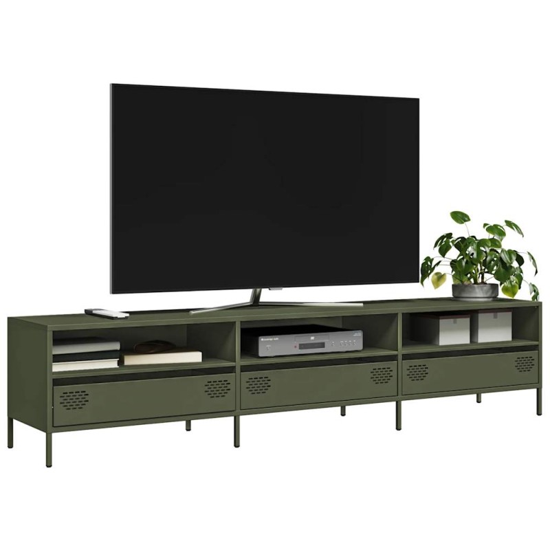 vidaXL TV-Schrank Olivgrün 202x39x43,5 cm Kaltgewalzter Stahl vidaXL TV-Schrank Olivgrün 202x39x43,5 cm Kaltgewalzter Stahl