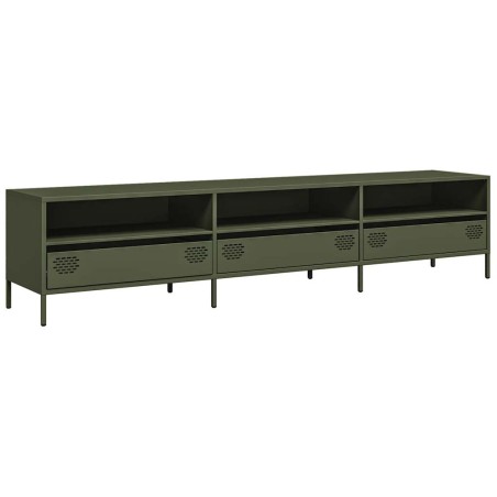 vidaXL TV-Schrank Olivgrün 202x39x43,5 cm Kaltgewalzter Stahl