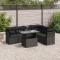 vidaXL 7-tlg. Garten-Sofagarnitur mit Kissen Schwarz Poly Rattan vidaXL 7-tlg. Garten-Sofagarnitur mit Kissen Schwarz Poly Rattan