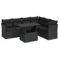 vidaXL 7-tlg. Garten-Sofagarnitur mit Kissen Schwarz Poly Rattan vidaXL 7-tlg. Garten-Sofagarnitur mit Kissen Schwarz Poly Rattan