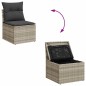 vidaXL 7-tlg. Garten-Sofagarnitur mit Kissen Hellgrau Poly Rattan vidaXL 7-tlg. Garten-Sofagarnitur mit Kissen Hellgrau Poly Rattan