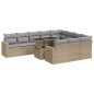 vidaXL 11-tlg. Garten-Sofagarnitur mit Kissen Beige Poly Rattan vidaXL 11-tlg. Garten-Sofagarnitur mit Kissen Beige Poly Rattan
