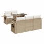 vidaXL 6-tlg. Garten-Sofagarnitur mit Kissen Beige Poly Rattan vidaXL 6-tlg. Garten-Sofagarnitur mit Kissen Beige Poly Rattan
