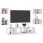 6-tlg. TV-Schrank-Set Weiß Holzwerkstoff 6-tlg. TV-Schrank-Set Weiß Holzwerkstoff
