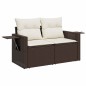 vidaXL 6-tlg. Garten-Sofagarnitur mit Kissen Braun Poly Rattan vidaXL 6-tlg. Garten-Sofagarnitur mit Kissen Braun Poly Rattan