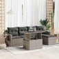 vidaXL 6-tlg. Garten-Sofagarnitur mit Kissen Grau Poly Rattan vidaXL 6-tlg. Garten-Sofagarnitur mit Kissen Grau Poly Rattan