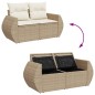 vidaXL 7-tlg. Garten-Sofagarnitur mit Kissen Beige Poly Rattan vidaXL 7-tlg. Garten-Sofagarnitur mit Kissen Beige Poly Rattan