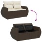 vidaXL 10-tlg. Garten-Sofagarnitur mit Kissen Braun Poly Rattan vidaXL 10-tlg. Garten-Sofagarnitur mit Kissen Braun Poly Rattan