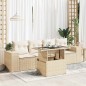 vidaXL 5-tlg. Garten-Sofagarnitur mit Kissen Beige Poly Rattan vidaXL 5-tlg. Garten-Sofagarnitur mit Kissen Beige Poly Rattan