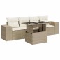 vidaXL 5-tlg. Garten-Sofagarnitur mit Kissen Beige Poly Rattan vidaXL 5-tlg. Garten-Sofagarnitur mit Kissen Beige Poly Rattan