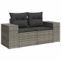 vidaXL 6-tlg. Garten-Sofagarnitur mit Kissen Grau Poly Rattan vidaXL 6-tlg. Garten-Sofagarnitur mit Kissen Grau Poly Rattan