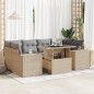 vidaXL 7-tlg. Garten-Sofagarnitur mit Kissen Beige Poly Rattan vidaXL 7-tlg. Garten-Sofagarnitur mit Kissen Beige Poly Rattan