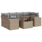 vidaXL 7-tlg. Garten-Sofagarnitur mit Kissen Beige Poly Rattan vidaXL 7-tlg. Garten-Sofagarnitur mit Kissen Beige Poly Rattan