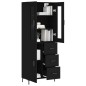 Highboard Schwarz 69,5x34x180 cm Holzwerkstoff Highboard Schwarz 69,5x34x180 cm Holzwerkstoff