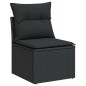 vidaXL 5-tlg. Garten-Sofagarnitur mit Kissen Schwarz Poly Rattan vidaXL 5-tlg. Garten-Sofagarnitur mit Kissen Schwarz Poly Rattan