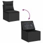 vidaXL 5-tlg. Garten-Sofagarnitur mit Kissen Schwarz Poly Rattan vidaXL 5-tlg. Garten-Sofagarnitur mit Kissen Schwarz Poly Rattan