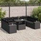 vidaXL 10-tlg. Garten-Sofagarnitur mit Kissen Schwarz Poly Rattan vidaXL 10-tlg. Garten-Sofagarnitur mit Kissen Schwarz Poly Rattan