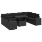 vidaXL 10-tlg. Garten-Sofagarnitur mit Kissen Schwarz Poly Rattan vidaXL 10-tlg. Garten-Sofagarnitur mit Kissen Schwarz Poly Rattan