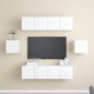 vidaXL 6-tlg. TV-Schrank-Set Weiß Holzwerkstoff vidaXL 6-tlg. TV-Schrank-Set Weiß Holzwerkstoff