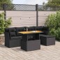 vidaXL 6-tlg. Garten-Sofagarnitur mit Kissen Schwarz Poly Rattan vidaXL 6-tlg. Garten-Sofagarnitur mit Kissen Schwarz Poly Rattan