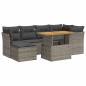 vidaXL 7-tlg. Garten-Sofagarnitur mit Kissen Grau Poly Rattan vidaXL 7-tlg. Garten-Sofagarnitur mit Kissen Grau Poly Rattan