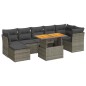vidaXL 8-tlg. Garten-Sofagarnitur mit Kissen Grau Poly Rattan vidaXL 8-tlg. Garten-Sofagarnitur mit Kissen Grau Poly Rattan