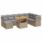 vidaXL 9-tlg. Garten-Sofagarnitur mit Kissen Beige Poly Rattan vidaXL 9-tlg. Garten-Sofagarnitur mit Kissen Beige Poly Rattan