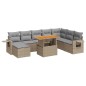 vidaXL 9-tlg. Garten-Sofagarnitur mit Kissen Beige Poly Rattan vidaXL 9-tlg. Garten-Sofagarnitur mit Kissen Beige Poly Rattan