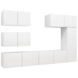 6-tlg. TV-Schrank-Set Weiß Holzwerkstoff