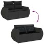 vidaXL 6-tlg. Garten-Sofagarnitur mit Kissen Schwarz Poly Rattan vidaXL 6-tlg. Garten-Sofagarnitur mit Kissen Schwarz Poly Rattan