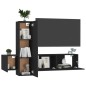 3-tlg. TV-Schrank-Set Schwarz Holzwerkstoff 3-tlg. TV-Schrank-Set Schwarz Holzwerkstoff