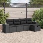 vidaXL 5-tlg. Garten-Sofagarnitur mit Kissen Schwarz Poly Rattan vidaXL 5-tlg. Garten-Sofagarnitur mit Kissen Schwarz Poly Rattan