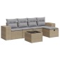 vidaXL 6-tlg. Garten-Sofagarnitur mit Kissen Beige Poly Rattan vidaXL 6-tlg. Garten-Sofagarnitur mit Kissen Beige Poly Rattan