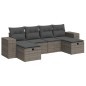 vidaXL 6-tlg. Garten-Sofagarnitur mit Kissen Grau Poly Rattan vidaXL 6-tlg. Garten-Sofagarnitur mit Kissen Grau Poly Rattan