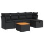 vidaXL 6-tlg. Garten-Sofagarnitur mit Kissen Schwarz Poly Rattan vidaXL 6-tlg. Garten-Sofagarnitur mit Kissen Schwarz Poly Rattan