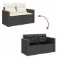 vidaXL 6-tlg. Garten-Sofagarnitur mit Kissen Schwarz Poly Rattan vidaXL 6-tlg. Garten-Sofagarnitur mit Kissen Schwarz Poly Rattan